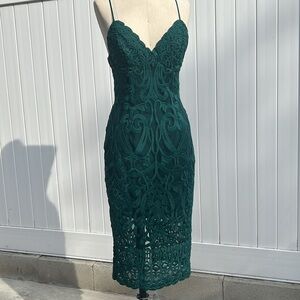 Dark green embroidered dresss